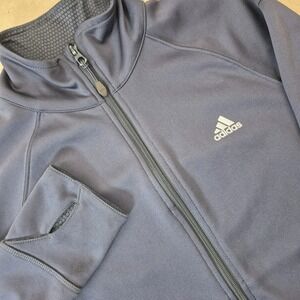 Adidas Track Jacket Womens‎ Medium Gray Pink Stripes Full Zip